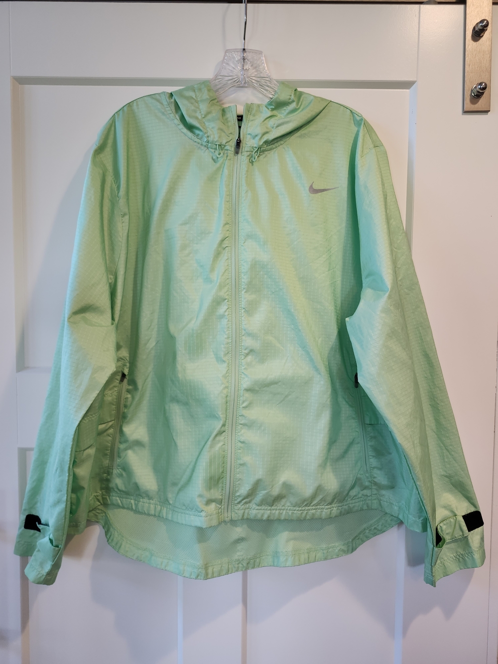 Nike Mint Green Windbreaker Jacket with Hood